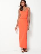 Marks & Spencer Pure Cotton Slip Maxi Dress Bright Orange