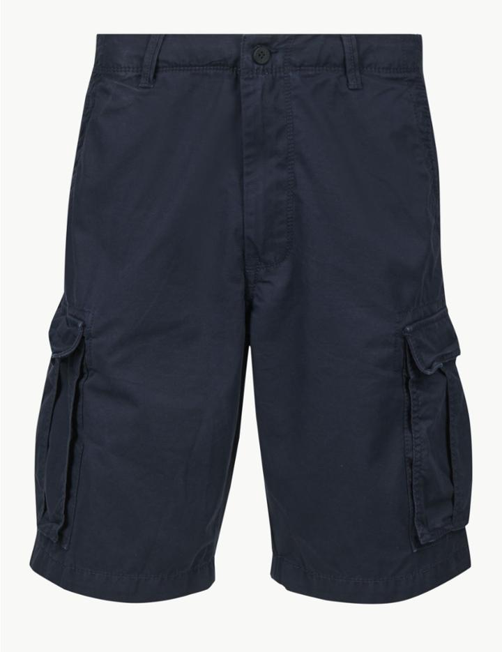 Marks & Spencer Pure Cotton Authentic Cargo Shorts Dark Navy