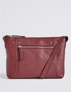 Marks & Spencer Leather Across Body Bag Raspberry