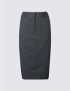 Marks & Spencer Textured Pencil Skirt Grey Mix