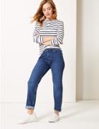Marks & Spencer Petite Ankle Grazer Jeans Med Blue Denim