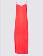 Marks & Spencer Front Split Slip Midi Dress Flame