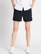Marks & Spencer Pure Cotton Rolled Hem Chino Shorts Navy
