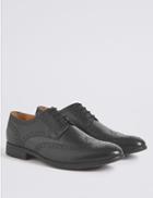 Marks & Spencer Leather Brogue Shoes With Airflex&trade; Black