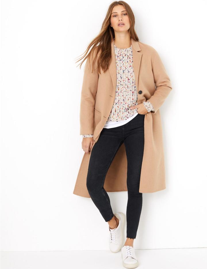 Marks & Spencer Raw Hem Skinny Fit Jeans Black Mix