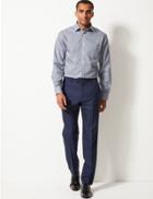 Marks & Spencer Pure Cotton Regular Fit Non-iron Shirt Navy Mix