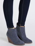 Marks & Spencer Wedge Heel Ankle Boots With Insolia&reg; Navy