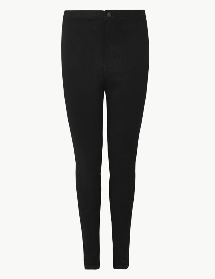Marks & Spencer Curve High Waist Ankle Grazer Jeans Black