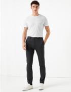 Marks & Spencer Skinny Fit Textured Trousers Charcoal