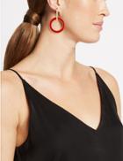 Marks & Spencer Linked Circle Drop Earrings Red Mix