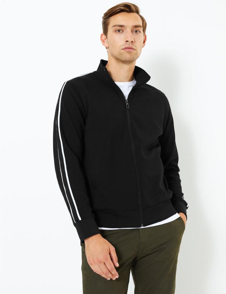 Marks & Spencer Zipped Through Funnel Neck Top Black