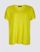 Marks & Spencer Curve V-neck Short Sleeve Jumper Lime