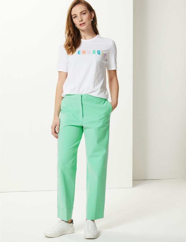 Marks & Spencer Straight Leg Trousers Fresh Green