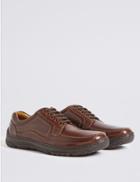 Marks & Spencer Extra Wide Fit Leather Shoes With Airflex&trade; Dark Brown