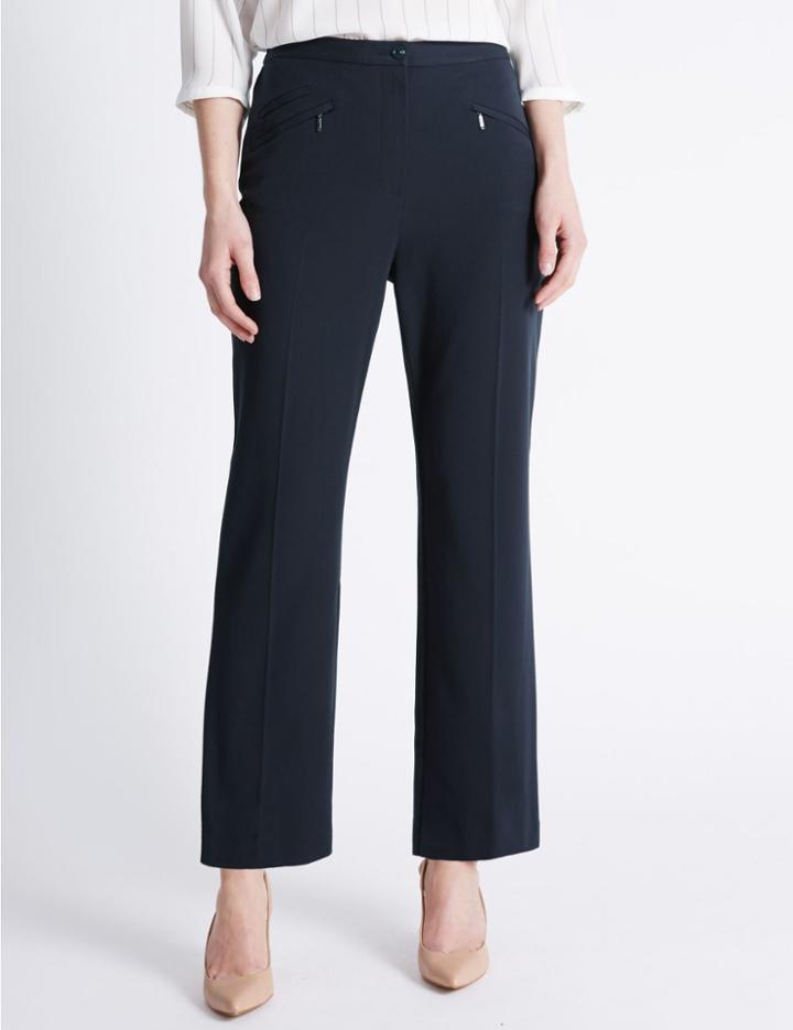 Marks & Spencer 3 Pocket Straight Leg Trousers Navy