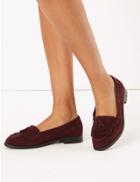 Marks & Spencer Tassel Slip On Loafers Wine Mix