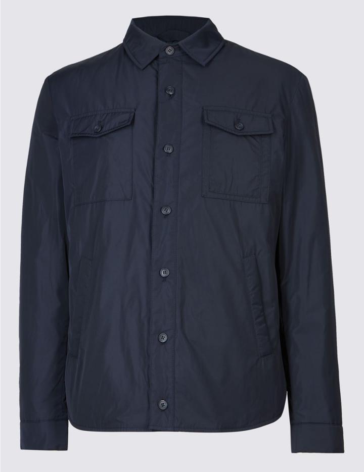 Marks & Spencer Wadded Shirt Jacket Navy