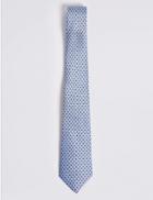 Marks & Spencer Pure Silk Shell Tie Pale Blue Mix