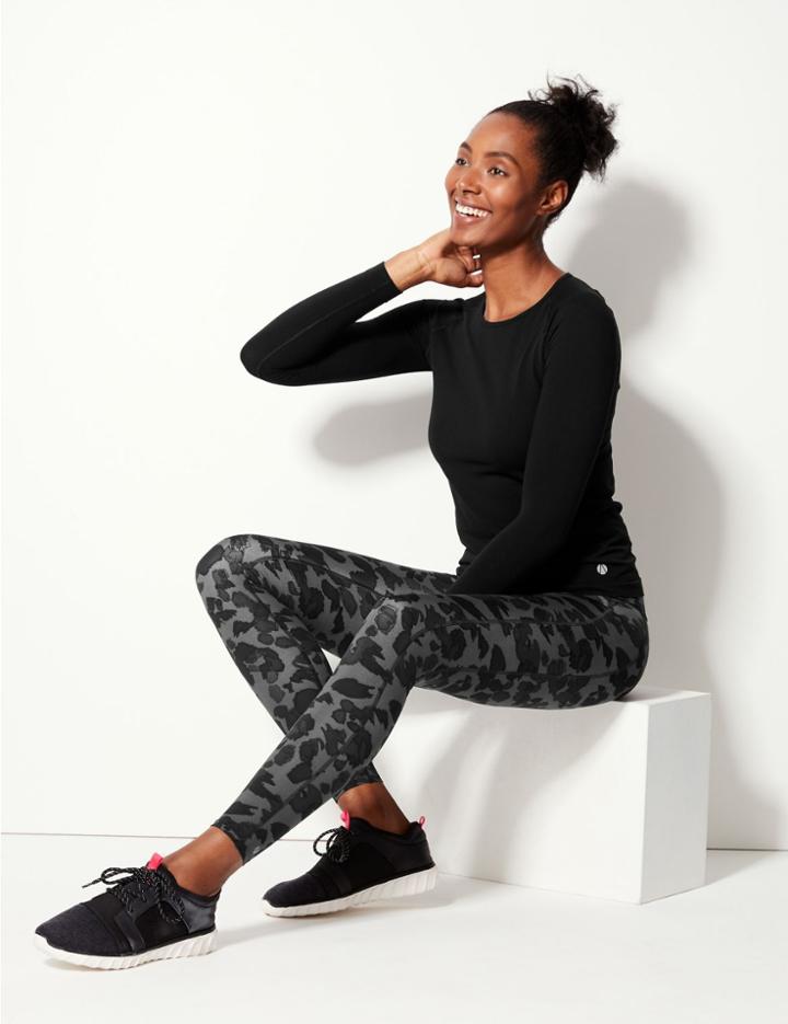 Marks & Spencer Quick Dry Seamfree Long Sleeve Sport Top Black