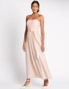 Marks & Spencer Detachable Straps Pleated Maxi Dress Blush Pink