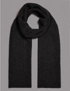 Marks & Spencer Pure Cashmere Cable Scarf Charcoal