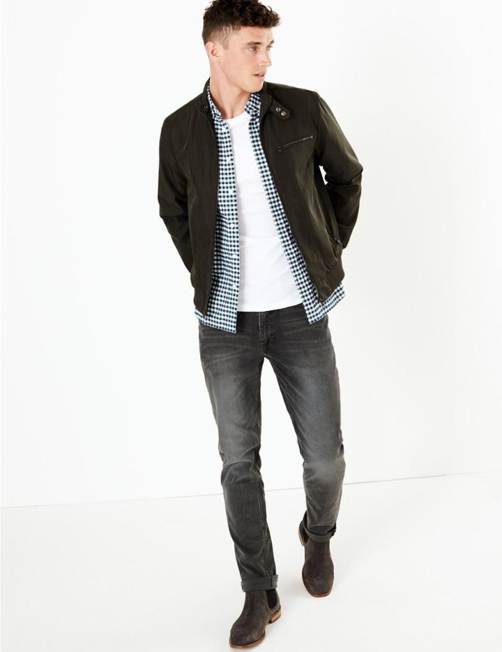 Marks & Spencer Slim Vintage Wash Jeans Grey Mix