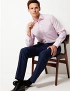 Marks & Spencer Regular Cotton Twill Non-iron Shirt Pink