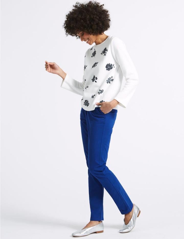 Marks & Spencer Cotton Rich Chinos Blue