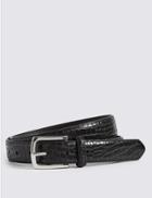 Marks & Spencer Leather Rectangular Buckle Belt Black