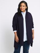 Marks & Spencer Plus Dipped Hem Shawl Collar Cardigan Navy