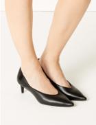 Marks & Spencer Kitten Heel Pointed Court Shoes Black Mix