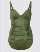 Marks & Spencer Secret Slimming&trade; Padded Plunge Swimsuit Khaki