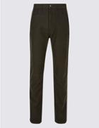 Marks & Spencer Tailored Fit Cotton Trousers With Stretch Mole