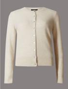 Marks & Spencer Pure Cashmere Crew Neck Cardigan Sandstone