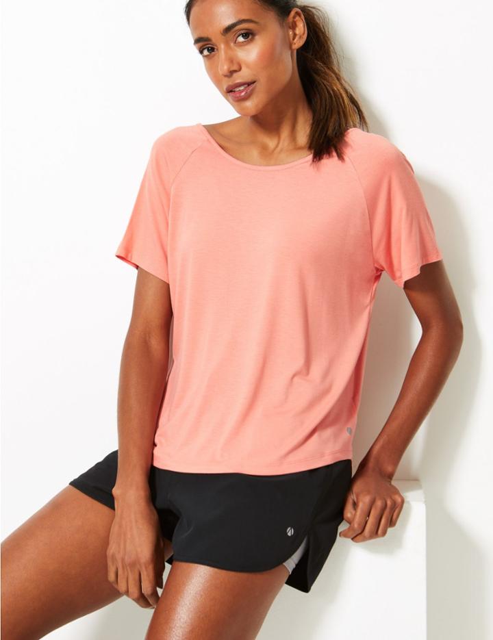 Marks & Spencer Quick Dry Cross Back Sport Top Light Tangerine