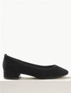 Marks & Spencer Suede Round Toe Court Shoes Black