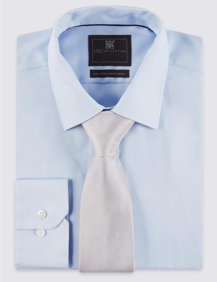 Marks & Spencer Pure Silk Tie Platinum