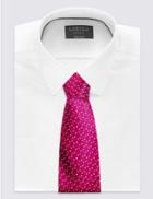 Marks & Spencer Pure Silk Geometric Print Tie Fuchsia