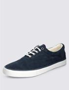 Marks & Spencer Suede Oxford Lace-up Trainers Navy