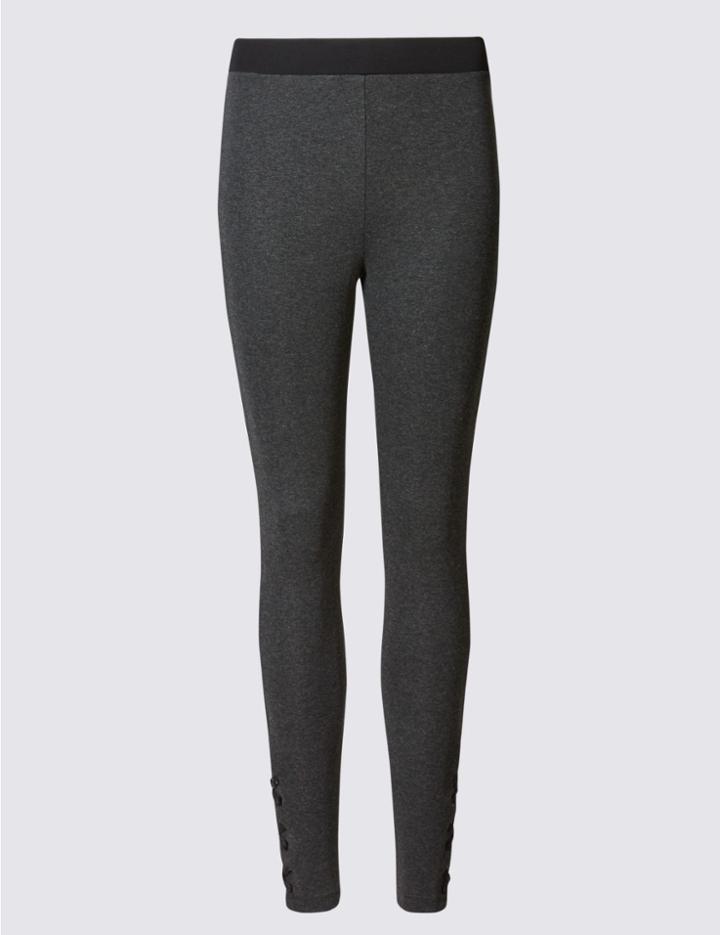 Marks & Spencer Lace Detail Skinny Trousers Grey Mix