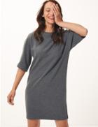 Marks & Spencer Cotton Blend Cosy Shift Mini Dress Grey Marl