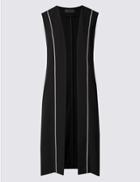 Marks & Spencer Petite Contrast Piped Waistcoat Black Mix