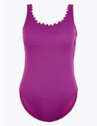 Marks & Spencer Secret Slimming&trade; Textured Scoop Neck Swimsuit Purple