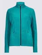 Marks & Spencer Panelled Fleece Jacket Dark Aqua