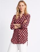 Marks & Spencer Geometric Print Long Sleeve Blouse Multi