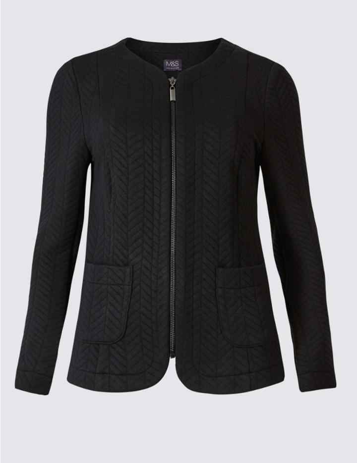 Marks & Spencer Textured Bomber Jacket Black