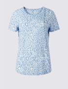 Marks & Spencer Animal Print Short Sleeve T-shirt Grey Mix