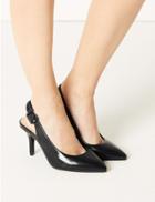 Marks & Spencer Extra Wide Fit Stiletto Heel Slingback Shoes Black