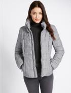 Marks & Spencer Padded & Quilted Jacket With Stormwear&trade; Black Mix