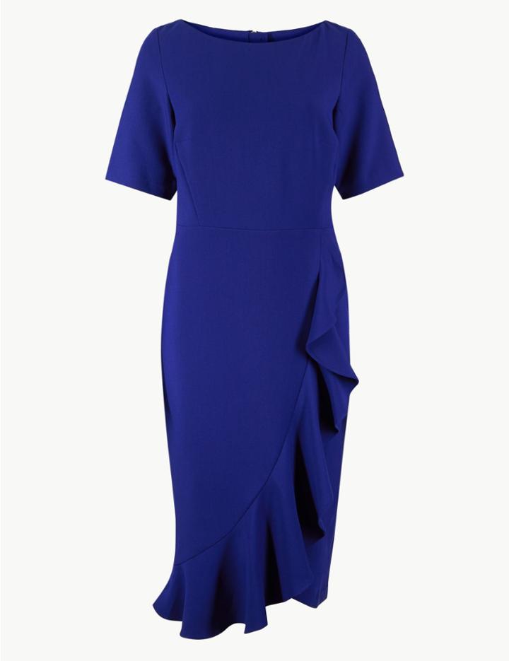 Marks & Spencer Bodycon Midi Dress Bright Blue